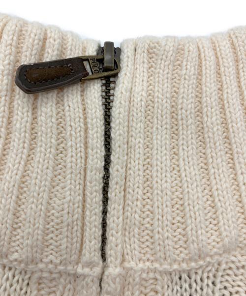 POLO RALPH LAUREN（ポロ・ラルフローレン）POLO RALPH LAUREN (ポロ・ラルフローレン) ハーフジップ ケーブルニット ベージュ サイズ:Lの古着・服飾アイテム