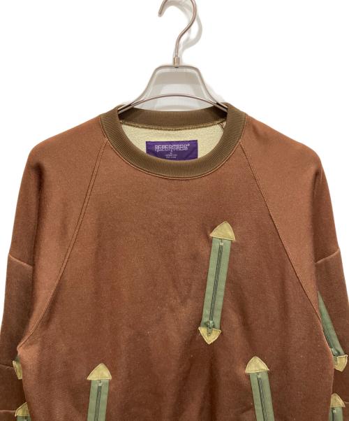 NEPENTHES（ネペンテス）NEPENTHES (ネペンテス) ジップデザイン スウェット ブラウン サイズ:Mの古着・服飾アイテム
