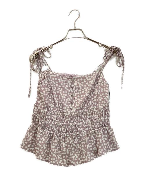 HER LIP TO（ハーリップトゥ）Her lip to (ハーリップトゥ) Cherry Pattern Strap Top ラベンダー サイズ:Sの古着・服飾アイテム
