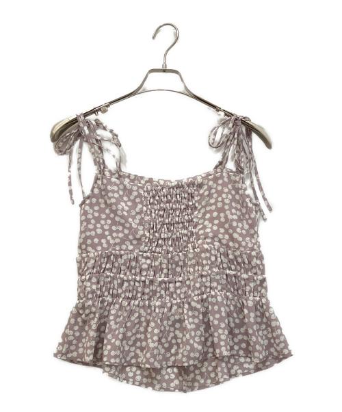 HER LIP TO（ハーリップトゥ）Her lip to (ハーリップトゥ) Cherry Pattern Strap Top ラベンダー サイズ:Sの古着・服飾アイテム