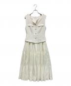 HER LIP TOハーリップトゥ）の古着「Emma Tweed Docking Dress ノースリーブワンピース/エマツイードドッキングドレス」｜ホワイト