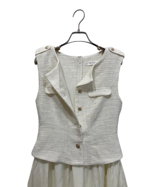 HER LIP TO（ハーリップトゥ）HER LIP TO (ハーリップトゥ) Emma Tweed Docking Dress ノースリーブワンピース/エマツイードドッキングドレス ホワイト サイズ:Sの古着・服飾アイテム