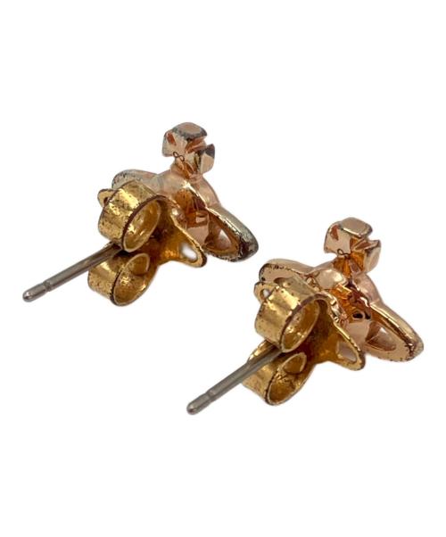 Vivienne Westwood（ヴィヴィアンウエストウッド）Vivienne Westwood (ヴィヴィアンウエストウッド) NANO SOLITAIRE EARRINGS ゴールドの古着・服飾アイテム