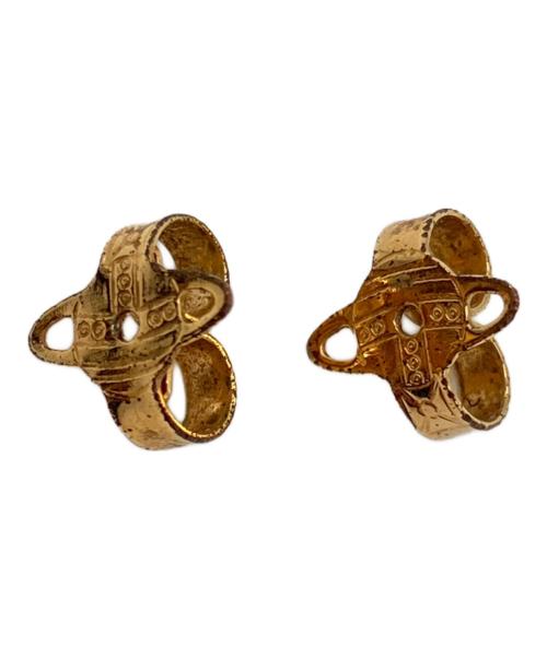 Vivienne Westwood（ヴィヴィアンウエストウッド）Vivienne Westwood (ヴィヴィアンウエストウッド) NANO SOLITAIRE EARRINGS ゴールドの古着・服飾アイテム