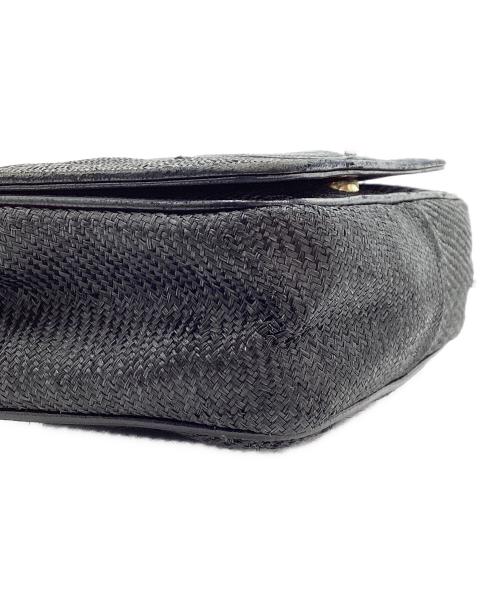 CHANEL（シャネル）CHANEL (シャネル) ストロー ロゴチェーンショルダーバッグ ブラックの古着・服飾アイテム