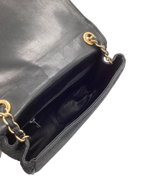 CHANEL（シャネル）CHANEL (シャネル) ストロー ロゴチェーンショルダーバッグ ブラックの古着・服飾アイテム