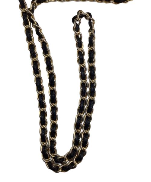 CHANEL（シャネル）CHANEL (シャネル) ストロー ロゴチェーンショルダーバッグ ブラックの古着・服飾アイテム