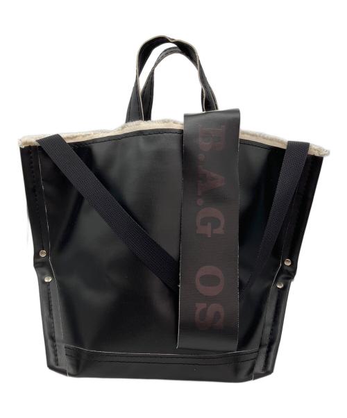 ebagos（エバゴス）ebagos (エバゴス) 2WAY PVC Y字トートバッグ ホワイト×ブラックの古着・服飾アイテム