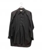 MARKAWAREマーカウェア）の古着「ORGANIC GIZA TYPEWRITER W COLLAR LONG SHIRT」｜ブラック