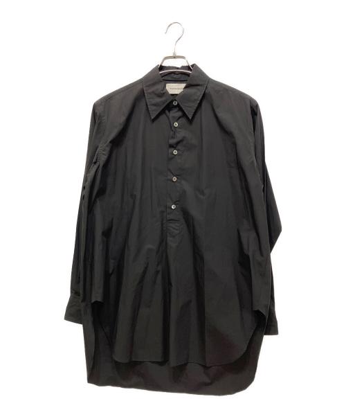 MARKAWARE（マーカウェア）MARKAWARE (マーカウェア) ORGANIC GIZA TYPEWRITER W COLLAR LONG SHIRT ブラック サイズ:1の古着・服飾アイテム