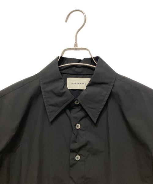 MARKAWARE（マーカウェア）MARKAWARE (マーカウェア) ORGANIC GIZA TYPEWRITER W COLLAR LONG SHIRT ブラック サイズ:1の古着・服飾アイテム