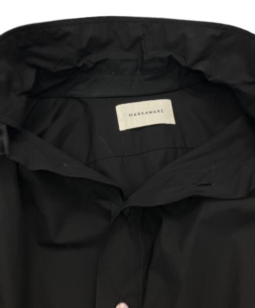 MARKAWARE（マーカウェア）MARKAWARE (マーカウェア) ORGANIC GIZA TYPEWRITER W COLLAR LONG SHIRT ブラック サイズ:1の古着・服飾アイテム
