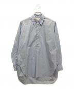 MARKAWAREマーカウェア）の古着「ORGANIC GIZA TYPEWRITER W COLLAR LONG SHIRT」｜ブルー