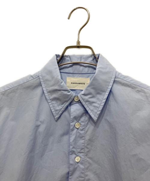 MARKAWARE（マーカウェア）MARKAWARE (マーカウェア) ORGANIC GIZA TYPEWRITER W COLLAR LONG SHIRT ブルー サイズ:1の古着・服飾アイテム