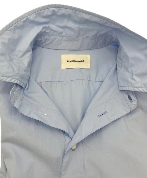 MARKAWARE（マーカウェア）MARKAWARE (マーカウェア) ORGANIC GIZA TYPEWRITER W COLLAR LONG SHIRT ブルー サイズ:1の古着・服飾アイテム