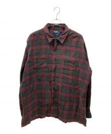POLO RALPH LAUREN（ポロ・ラルフローレン）の古着「90s VINTAGE CAMP チェックシャツ」｜ブラウン