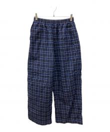 BALENCIAGA（バレンシアガ）の古着「18AW ウールチェックフレアパンツ」｜ネイビー