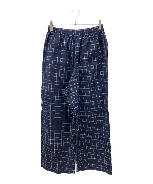 BALENCIAGA（バレンシアガ）BALENCIAGA (バレンシアガ) 18AW ウールチェックフレアパンツ ネイビー サイズ:40の古着・服飾アイテム