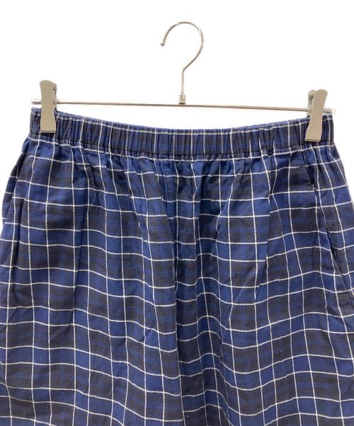 BALENCIAGA（バレンシアガ）BALENCIAGA (バレンシアガ) 18AW ウールチェックフレアパンツ ネイビー サイズ:40の古着・服飾アイテム