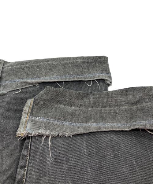 NEON SIGN（ネオンサイン）NEON SIGN (ネオンサイン) W BLACK UNHEMMED WIDE DENIM SLACKS/マイノリティブラック アンヘムド ワイドデニム スラックス グレー サイズ:46の古着・服飾アイテム