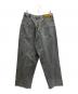 NEON SIGN (ネオンサイン) W BLACK UNHEMMED WIDE DENIM SLACKS/マイノリティブラック アンヘムド ワイドデニム スラックス グレー サイズ:46：9000円