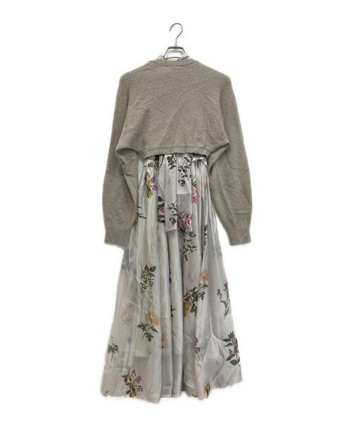 Snidel（スナイデル）Snidel (スナイデル) Sustainableフラワーモチーフワンピース×ボレロセット グレー サイズ:1の古着・服飾アイテム