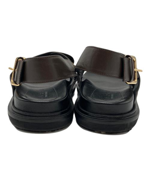 MARNI（マルニ）MARNI (マルニ) フスベット レザーサンダル ブラウン×ブルー サイズ:38の古着・服飾アイテム