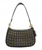 COACHコーチ）の古着「テリ レザーショルダー バッグ ウィズグロメット」｜ブラック