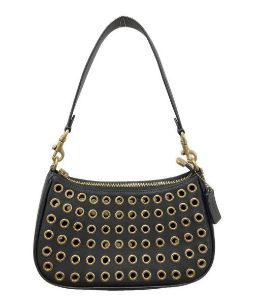 COACH（コーチ）COACH (コーチ) テリ レザーショルダー バッグ ウィズグロメット ブラックの古着・服飾アイテム