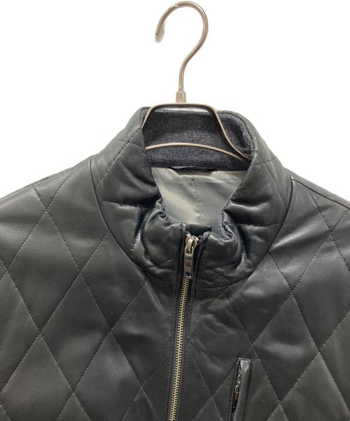 LANVIN COLLECTION（ランバンコレクション）LANVIN COLLECTION (ランバンコレクション) ラムレザー ジップブルゾン ブラック サイズ:50の古着・服飾アイテム