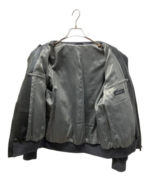 LANVIN COLLECTION（ランバンコレクション）LANVIN COLLECTION (ランバンコレクション) ラムレザー ジップブルゾン ブラック サイズ:50の古着・服飾アイテム