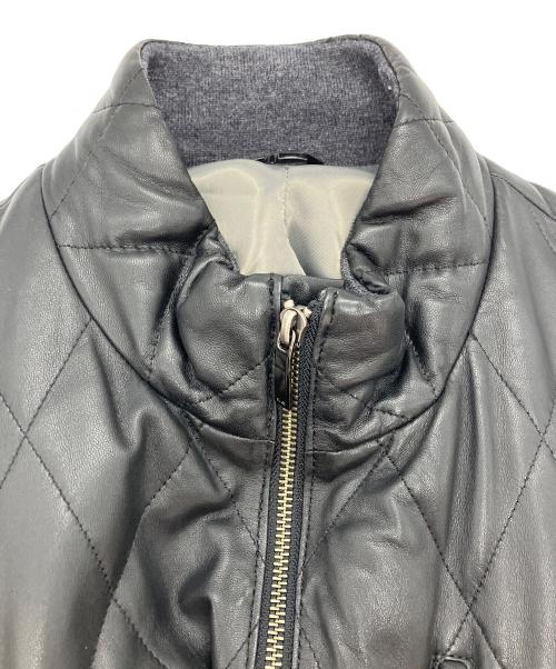 LANVIN COLLECTION（ランバンコレクション）LANVIN COLLECTION (ランバンコレクション) ラムレザー ジップブルゾン ブラック サイズ:50の古着・服飾アイテム