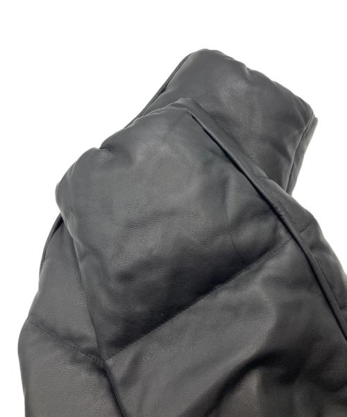 nano・universe（ナノ・ユニバース）nano・universe (ナノ・ユニバース) ラムレザー西川ダウンジャケット ブラック サイズ:Lの古着・服飾アイテム