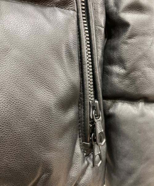 nano・universe（ナノ・ユニバース）nano・universe (ナノ・ユニバース) ラムレザー西川ダウンジャケット ブラック サイズ:Lの古着・服飾アイテム