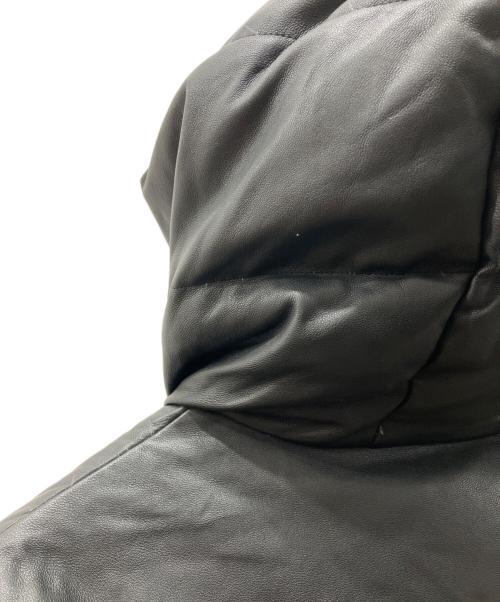 nano・universe（ナノ・ユニバース）nano・universe (ナノ・ユニバース) ラムレザー西川ダウンジャケット ブラック サイズ:Lの古着・服飾アイテム