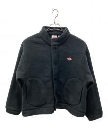 DANTON（ダントン）の古着「DOUBLE FACE BOA STAND COLLAR CARDIGAN フリースジャケット」｜ブラック
