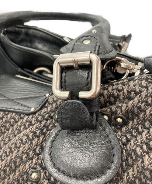Chloe（クロエ）Chloe (クロエ) パディントンツイードレザーハンドバッグ ブラックの古着・服飾アイテム