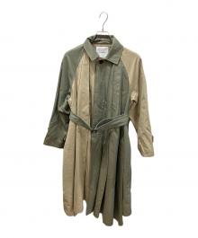THE KEIJI（ザ・ケイジ）の古着「ドッキング プリーツ ステンカラーコート」｜カーキ