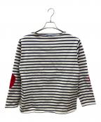 SAINT JAMESセントジェームス）の古着「ハートエルボーパッチバスクシャツ」｜ネイビー