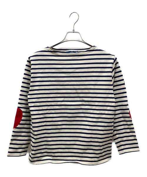 SAINT JAMES（セントジェームス）SAINT JAMES (セントジェームス) ハートエルボーパッチバスクシャツ ネイビー サイズ:36の古着・服飾アイテム