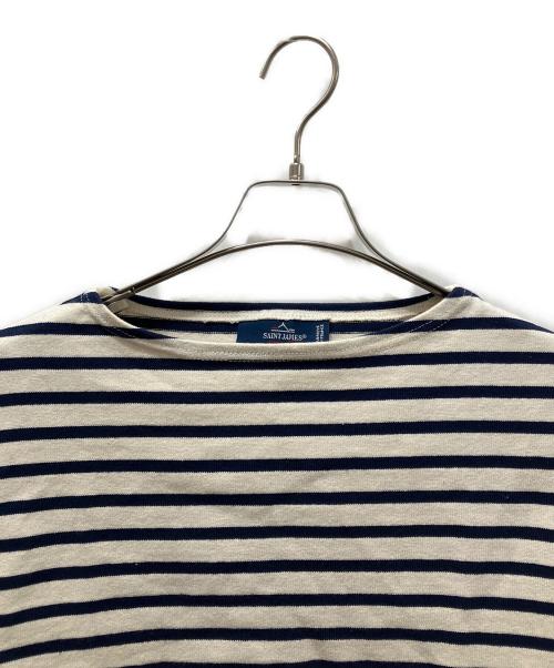 SAINT JAMES（セントジェームス）SAINT JAMES (セントジェームス) ハートエルボーパッチバスクシャツ ネイビー サイズ:36の古着・服飾アイテム