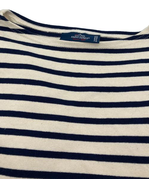 SAINT JAMES（セントジェームス）SAINT JAMES (セントジェームス) ハートエルボーパッチバスクシャツ ネイビー サイズ:36の古着・服飾アイテム