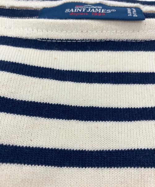 SAINT JAMES（セントジェームス）SAINT JAMES (セントジェームス) ハートエルボーパッチバスクシャツ ネイビー サイズ:36の古着・服飾アイテム