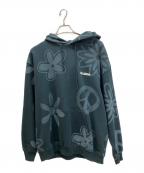 X-LARGEエクストララージ）の古着「PEACE HOODED SWEATSHIRT パーカー/ピース フーデッドスウェットシャツ」｜グリーン