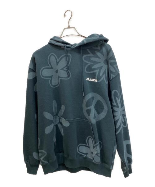 X-LARGE（エクストララージ）X-LARGE (エクストララージ) PEACE HOODED SWEATSHIRT パーカー/ピース フーデッドスウェットシャツ グリーン サイズ:Lの古着・服飾アイテム