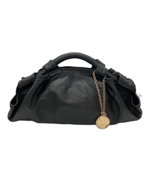 LOEWE（ロエベ）LOEWE (ロエベ) ナッパアイレ レザーハンドバッグ ブラックの古着・服飾アイテム