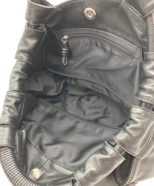 LOEWE（ロエベ）LOEWE (ロエベ) ナッパアイレ レザーハンドバッグ ブラックの古着・服飾アイテム