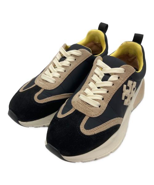 TORY BURCH（トリーバーチ）TORY BURCH (トリーバーチ) Good Luck Trainer ローカットスニーカー ブラック×ベージュ サイズ:5.5の古着・服飾アイテム