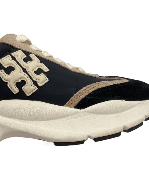 TORY BURCH（トリーバーチ）TORY BURCH (トリーバーチ) Good Luck Trainer ローカットスニーカー ブラック×ベージュ サイズ:5.5の古着・服飾アイテム