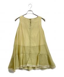HER LIP TO（ハーリップトゥ）の古着「Bicolor-Trim Flared Romper」｜ベージュ